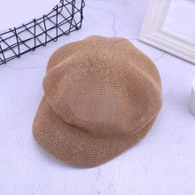 Простой женский летний дикий однотонный берет модная дышащая дорожная теневая сетка Кепка маляр шляпа ретро-козырек Кепка