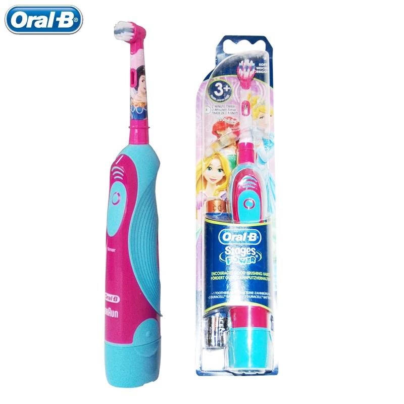 Kids Teeth Electric Toothbrush Oral B DB4510 Children Stages Battery Power Princess Tooth Brush Head Soft Bristle Waterproof