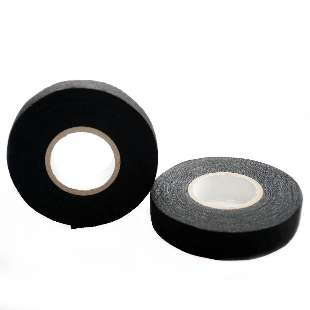 19mm x 25m Adhesive Cloth Fabric Tape Cable Looms Cars Harness Safe Black
