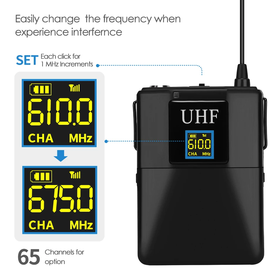 VIKEFON Профессиональный UHF беспроводной микрофон системы петличный нагрудный микрофон приемник+ передатчик для видеокамеры рекордер микрофон