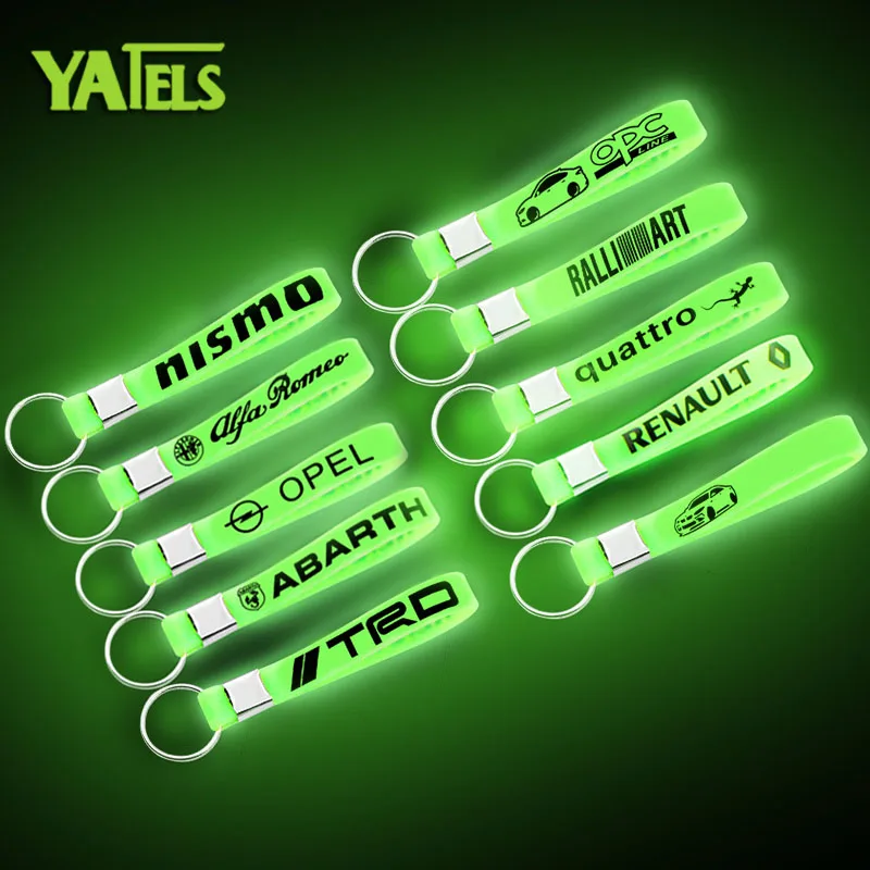

Luminous Silicone Car sticker Key Ring For KIA K2 RIO Ford chevrolet cruze Nissan Peugeot Toyota corolla Hyundai Mazda bmw audi