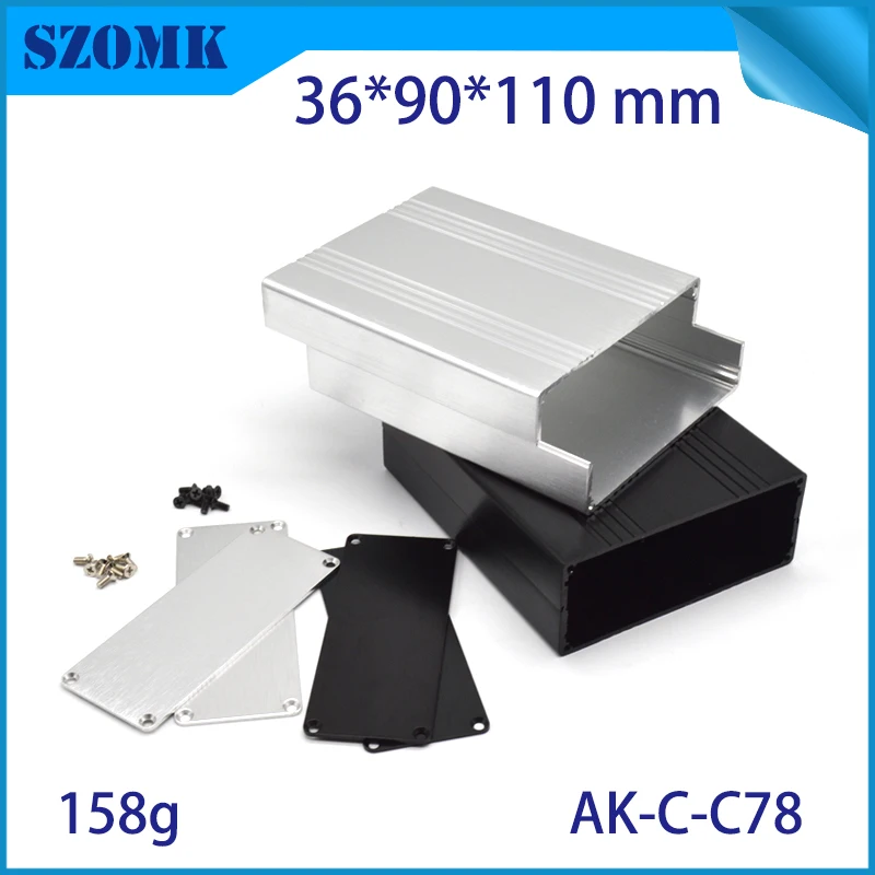 Szomk Custom Diy Extruded Aluminum Heat Sink Enclosure for inverter relay GPS tracker aluminum box audio display junction box (2)