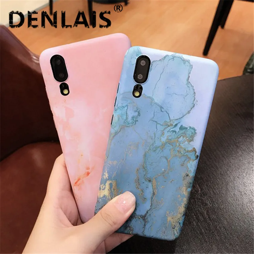 

Pink Blue Gold Marble Case Ocean Granite Stone Coque Slim Hard Phone Case For Huawei P20 Lite Nova 3e P20 Pro P20lite Back Cover