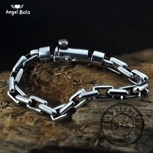 925 стерлингового серебра ювелирные изделия браслет Будды для женщин браслет Мужчины Винтаж ширина 5-8 мм S925 Твердые тайские серебряные цепи браслеты
