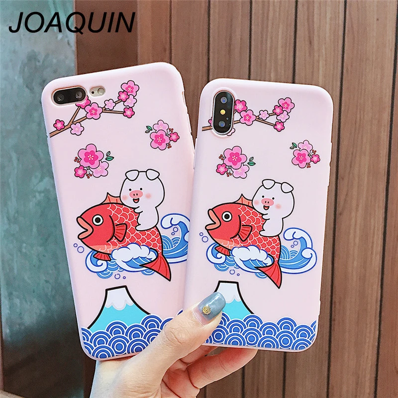 Cartoon Pink Cute Pigs Phone Case For iPhone Xs Max XR XS 6 6S 7 8 Plus X Soft shell Mobile Bags &amp Cases |