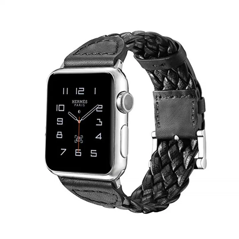 

Vintage PU leather Woven Strap For Apple Watch 44/42/40/38mm Men And Women High-end Bracelet For I watch Series 4/3/2/1