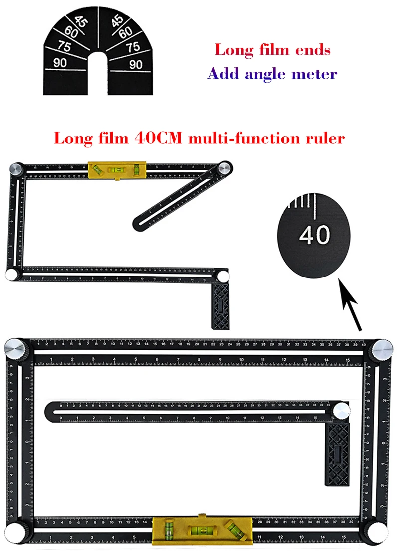 Складная линейка для измерения углов многофункциональная линейка для рисования мульти-угол четыре угла деятельности складные инструменты для измерения ног
