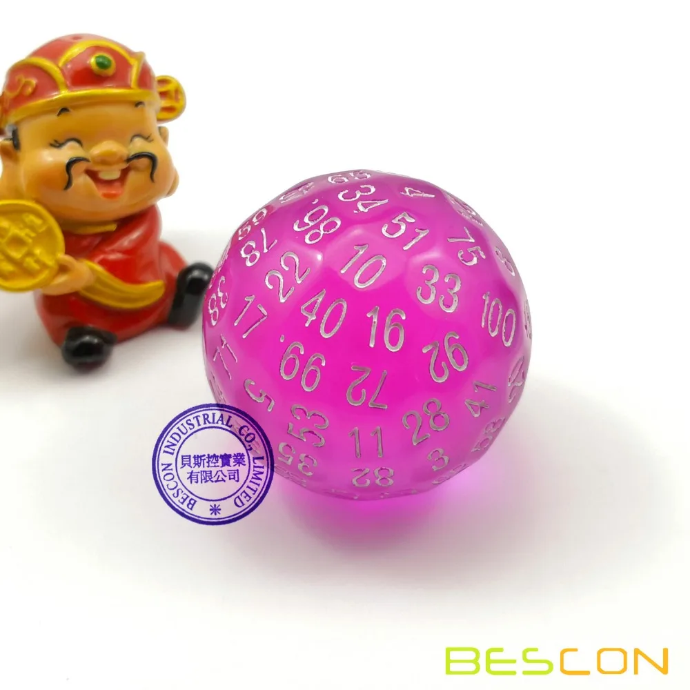 Bescon полупрозрачные многогранные кубики 100 кубиков по бокам прозрачный кубик D100