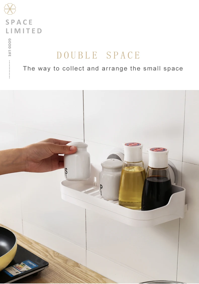 Пластиковая стойка для хранения в ванной, на кухне, самоклеящаяся полка для хранения на стене, стойка для ванной комнаты, держатель для мелочей
