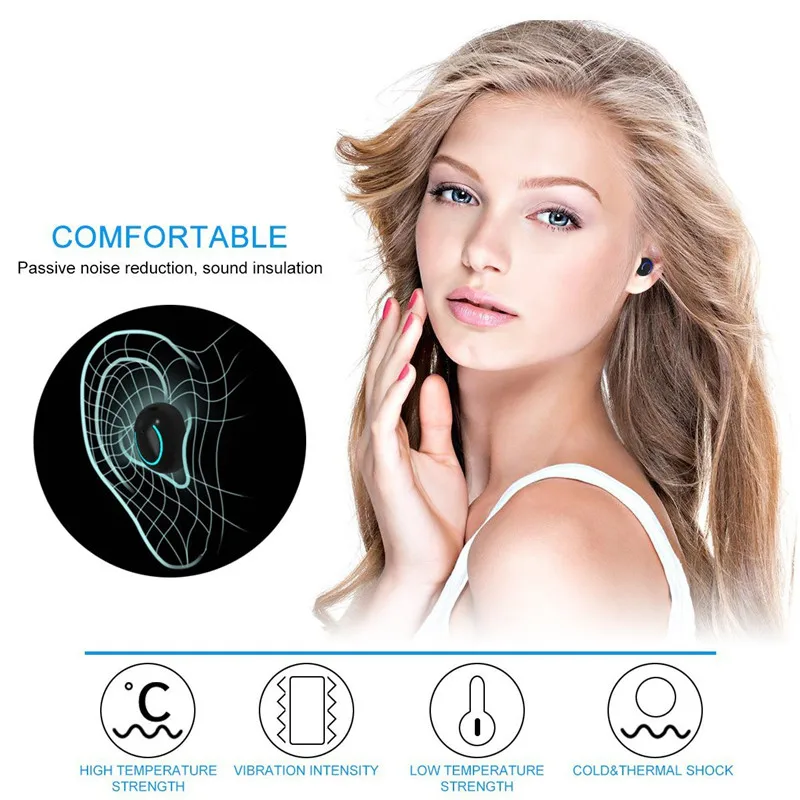 TWS HBQ Q18 Wireless Bluetooth Earphone True Wireless Earbuds Stereo Headphone Earphone with Built-in HD Mic with Charging Case
