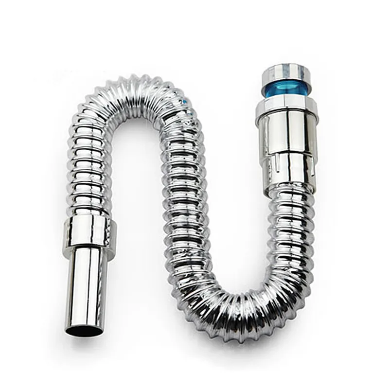 

ROLYA Chrome Pastic Basin Sink Adjustable Trap Waste Pipe Bathroom Kitchen Siphon