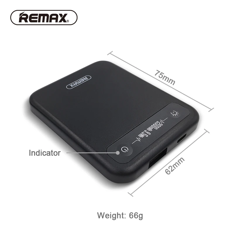 REMAX PINO Power Bank 2500mAh 9.5Wh Mini Portable Charger Polymer Battery External Battery Pack Power Bank for iphone Xiaomi