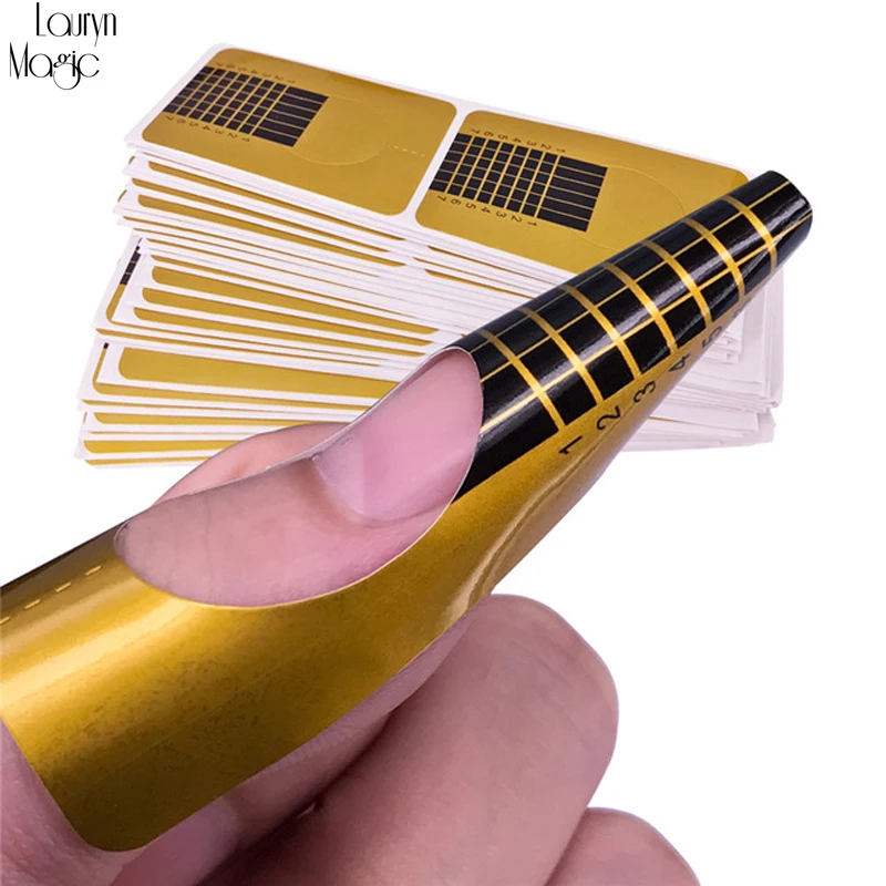 

10Pcs Professional Nail Forms Acrylic Curve Nail Extension Stickers U Shape French Tips Guide Nail Form Styling Tools