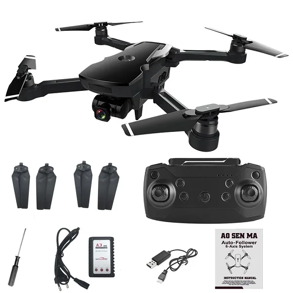 Дрон на ру e с камерой CG006 1080 P широкоугольный 5 г Wifi FPV gps позиционный следуй за мной высота Удержание Дрон на ру Квадрокоптер - Цвет: Черный