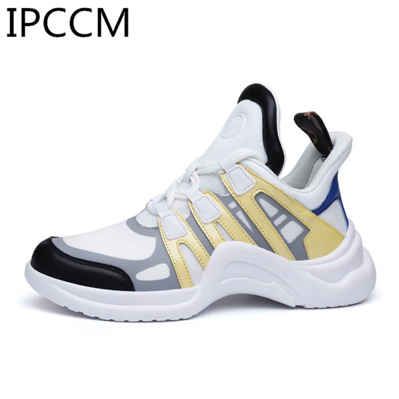 

IPCCM 2019 Flat Casual Fashion Patchwork Trend Trendy White Mesh Breathable Lace Sweat-absorbent Non-slip Shoes