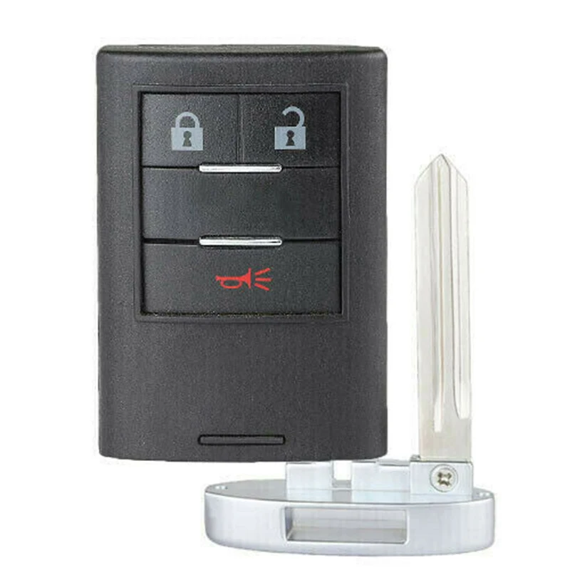 KEYECU 스마트 원격 제어 자동차 키 쉘 케이스, 캐딜락 XLR, 쉐보레 콜벳 2008-2013 포브 M3N5WY7777A 용, 3/4 버튼