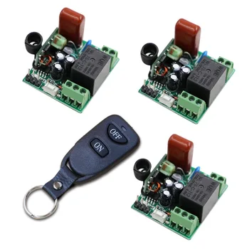 

Remote Control Switches AC220V 1CH Lighting Switches LED Lamp ON OFF Remote Controller 3Receiver 1Transmitter 315/433 Learn Code
