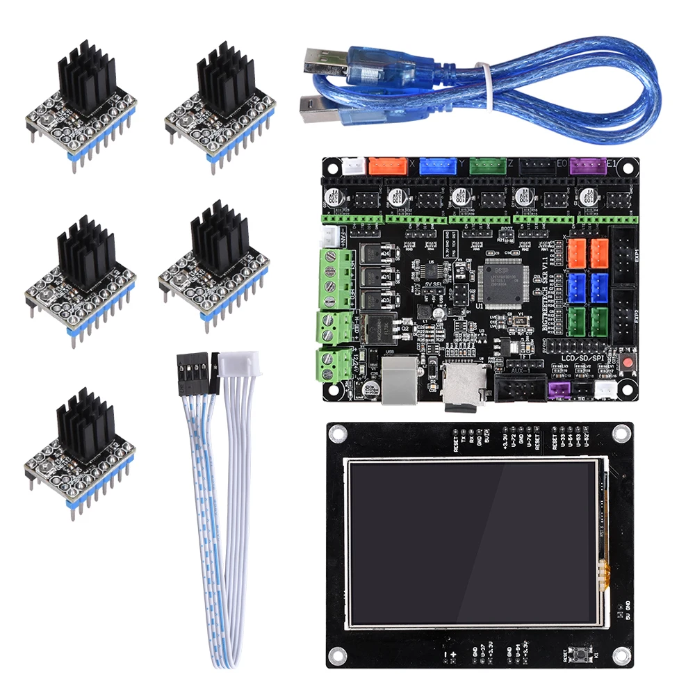 

BIGTREETECH SKR V1.1 3D Printer ARM 32 Bit Controller Board with TFT 3.5 touch screen TMC2208 TMC2100 Compatible Smoothieboard