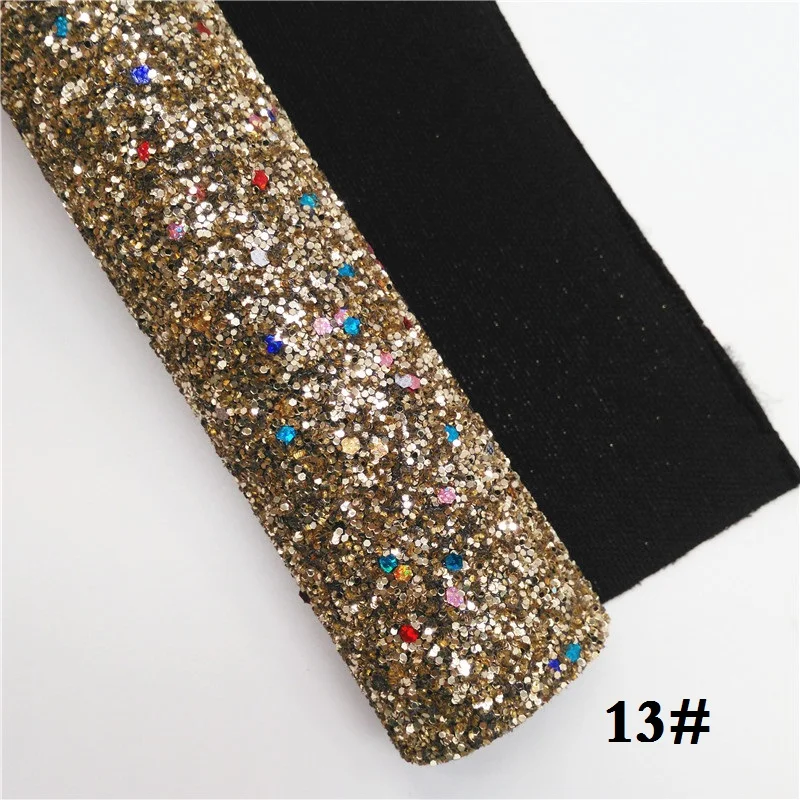 Glitterwishcome 21X29CM A4 Size Christmas Glitter Fabric, Chunky Glitter Leather Fabric Sheets, Glitter Vinyl for Bows, GM444A - Цвет: 13