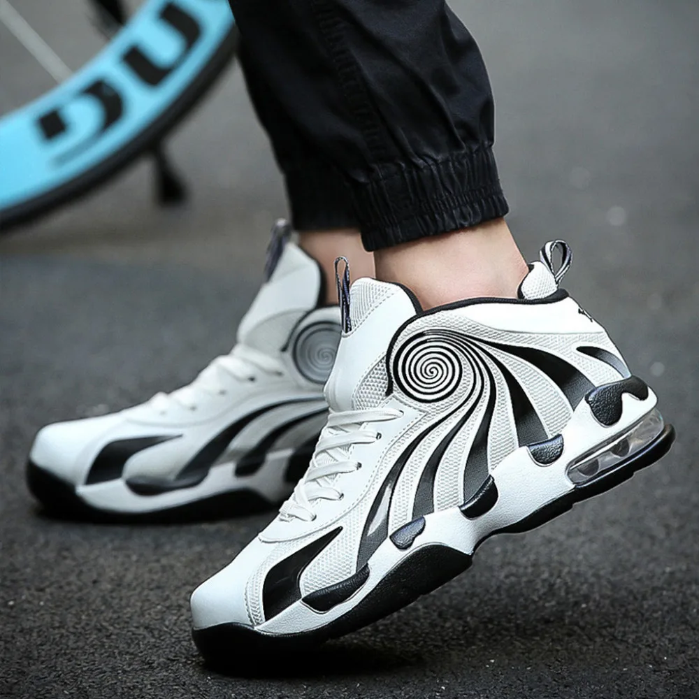 2019 Men's shock-absorbing non-slip basketball shoes fashion comfortable breathable sneakers basketball shoes high top 40J1 (12)