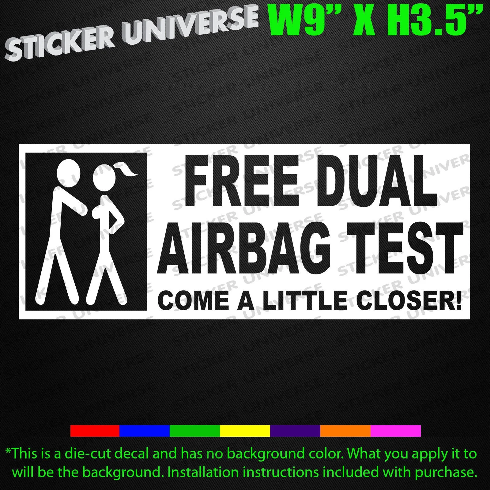Car styling for Free Dual Airbag Test Funny Car Window Decal Bumper