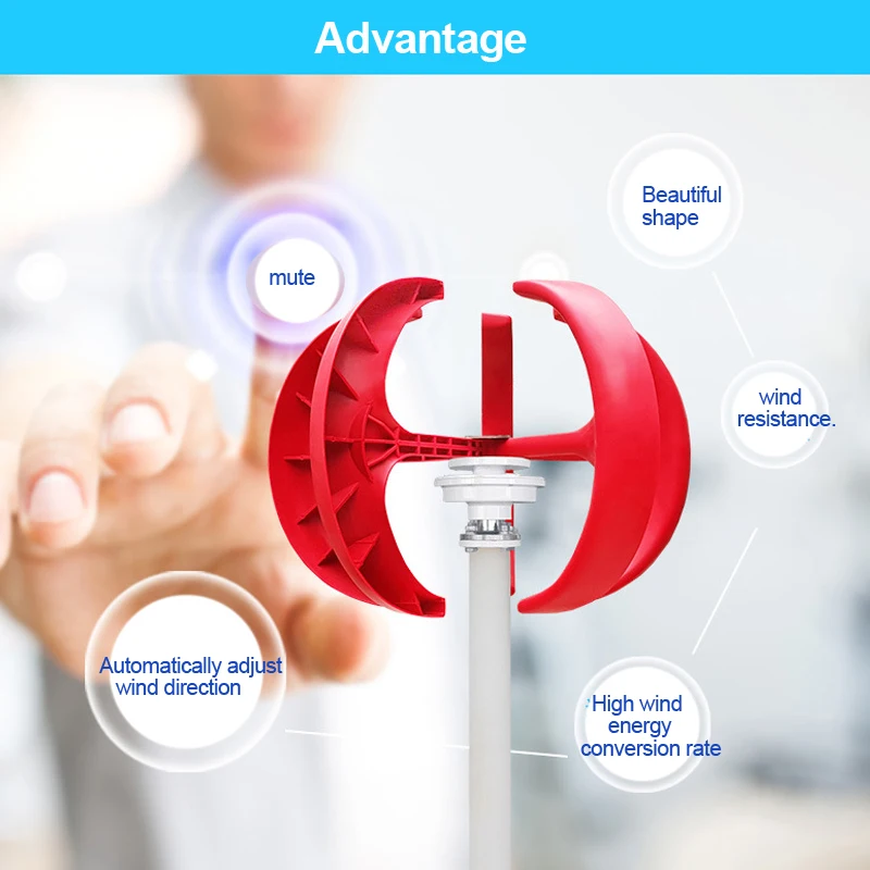 2200 Вт ветряные турбины Генератор+ контроллер 12V24V 5 лопастной фонарь вертикальной оси для использования в жилых условиях