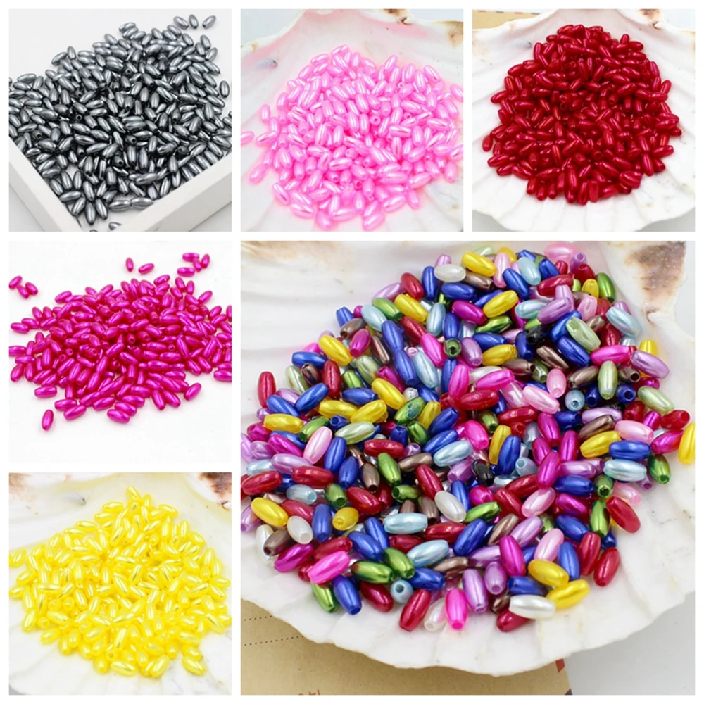 Новые 6*12 мм 100 шт ABS имитация жемчуга рисовые бусины DIY ювелирные аксессуары