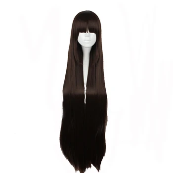 

Mcoser 80CM Straight Dark Brown color Synthetic Cosplay Wig 100% High Temperature Fiber Hair WIG-610I