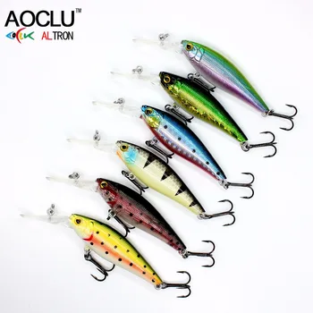 

2020 AOCLU NEW LURE 6pcs/lot wobbler 58mm 5.6g Hard Bait Minnow Crank fishing lure saltwater Bass Fresh VMC hooks 6 color tackle