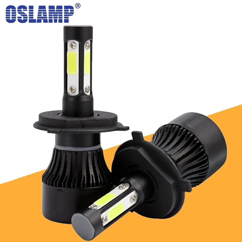 

Oslamp X7 4 Sides Luminous H4 H11 H7 9005 9006 Car LED Headlight Bulbs 100W 1000lm Headlamp COB Chips Auto Led Bulb 12v