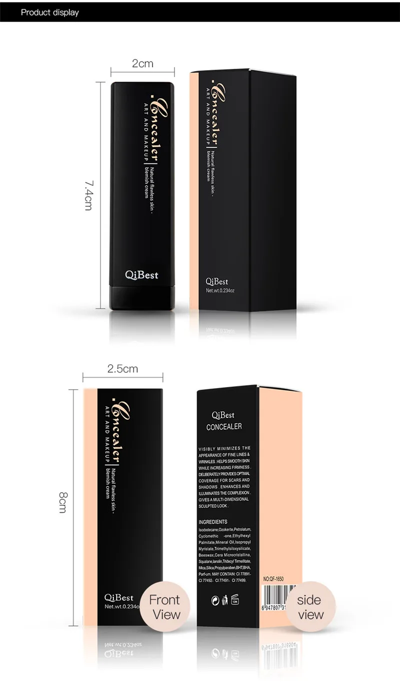 QiBest хайлайтер 5 цветов 3D консилер для лица кремовый Блестящий countour палочка светящийся набор скрытый темный круг Blemish Q1650