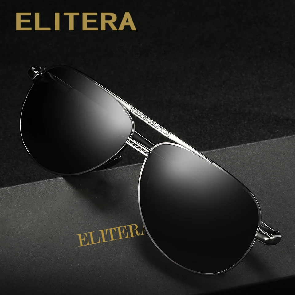 Мужские солнцезащитные очки ELITERA брендовые дизайнерские поляризационные в стиле