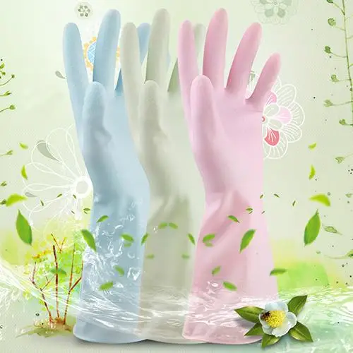 

Hot 1 Pair Rubber Gloves For Washing Dishes Waterproof Rubber Latex Gloves for Dish Washing Laundry Housework Cleaning New