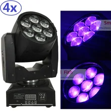 4 шт. 7X15 Вт RGBW светодиодный светильник DMX512 с подвижной головкой, светильник, профессиональный DJ бар, вечерние, дискотека, лазерный луч, эффект оборудования