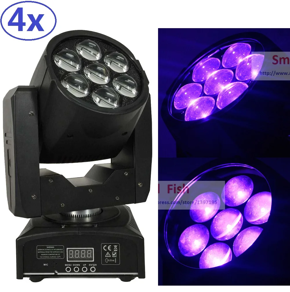 4 шт. 7X15W RGBW светодиодный прожектор DMX512 движущийся головной свет профессиональный
