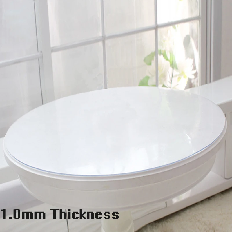 Skup Przezroczystość PVC okrągły obrus miękki szklany stół tkanina wodoodporna olejoodporna strona główna kuchnia jadalnia podkładka podkładka Dia 60 110cm