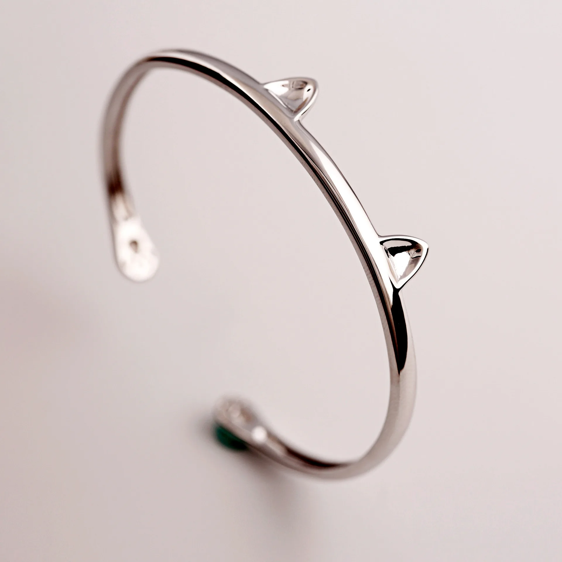cat bangle 100% 925 Sterling silver Jewelry Vintage Adjustable bangles for women gift
