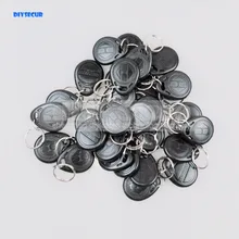 DIYSECUR 50 шт. 125 кГц RFID карты Брелоки для ключей Chian для системы контроля доступа 125 кГц RFID считыватель использовать черный