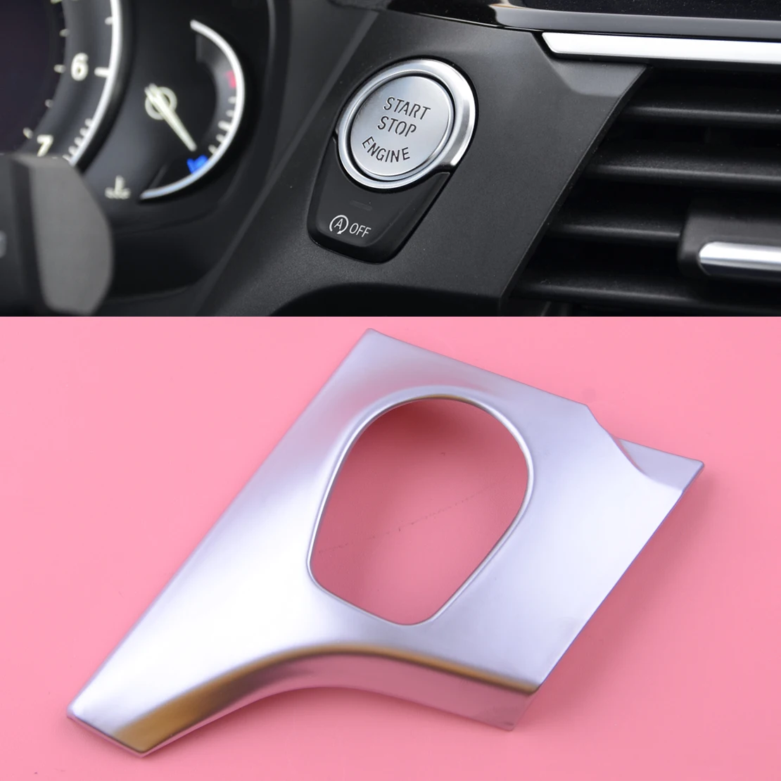 

DWCX ABS Silver Car Engine Start Switch Button Cover Trim 3D Stickers Decal Fit For BMW X3 2018