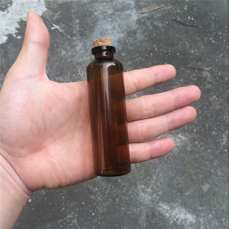 50pcs Mini Glass Amber Bottles With Corks Brown Color Liquid Jars Pill  Vials Decorative Gift 5ml 10ml 20ml Heatproof Capacity - AliExpress