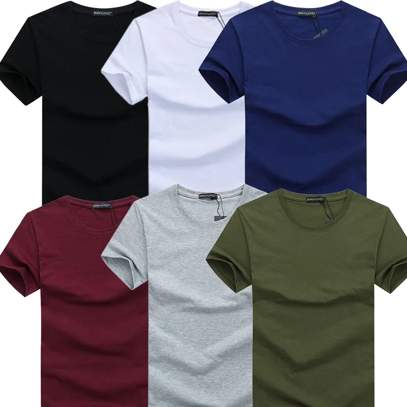 

2019 Hip hop 6pcs/lot New Fashion Brand O-Neck Slim Short Sleeve T Shirt Men Trend Casual Mens T-Shirt summer Korean T Shirts