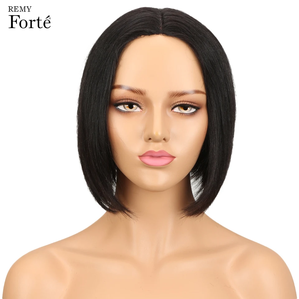 

Remy Forte Lace Human Hair Wigs Short Real Human Hair Wigs 100% Remy Brazilian Wigs Straight Bobo U Part Lace Wigs Refresh Wigs