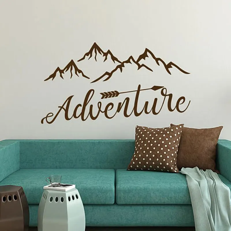 

Boho Mountain Wall Sticker Modern Home Decor Living Room Adventure Arrow Art Decals Housewares Removable Decoration Murals MT04