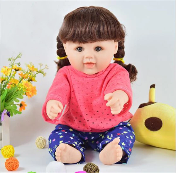 18 inch Vinyl girl dolls for baby toys creative toy for girls gift reborn cheap dolls boneca