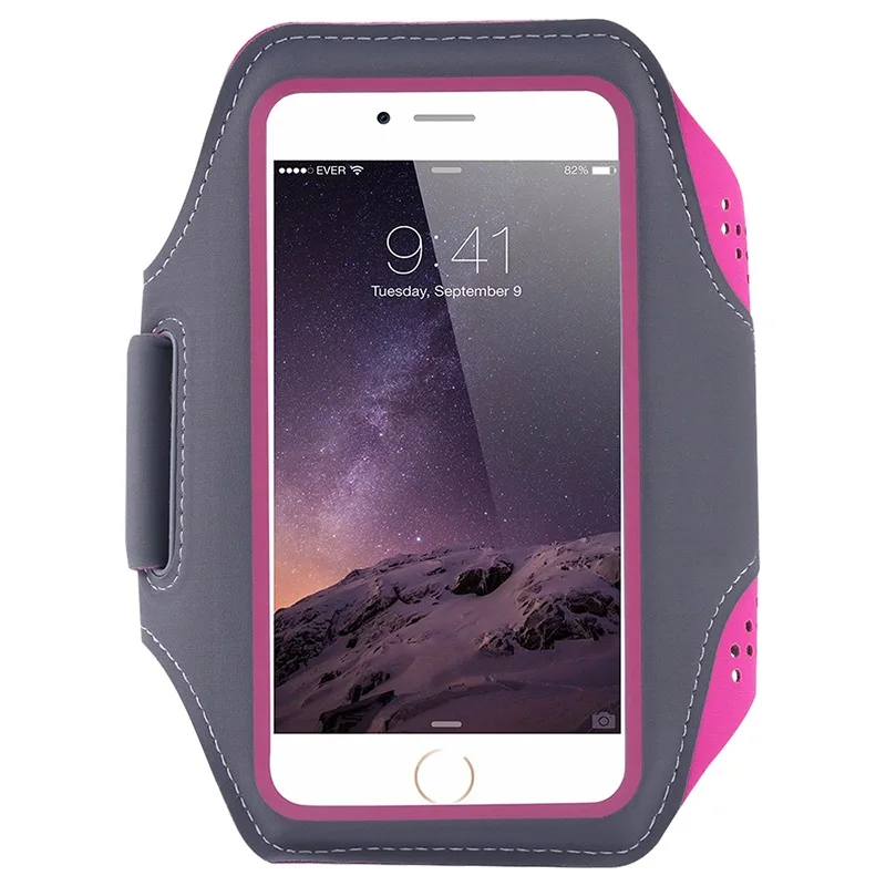 For Huawei Mate P30 P20 10 Pro RS Lite Sport Arm band Running Jogging Hiking Cycling Touch Cover Outdoor Case Bag Pouch - Цвет: Rose Red