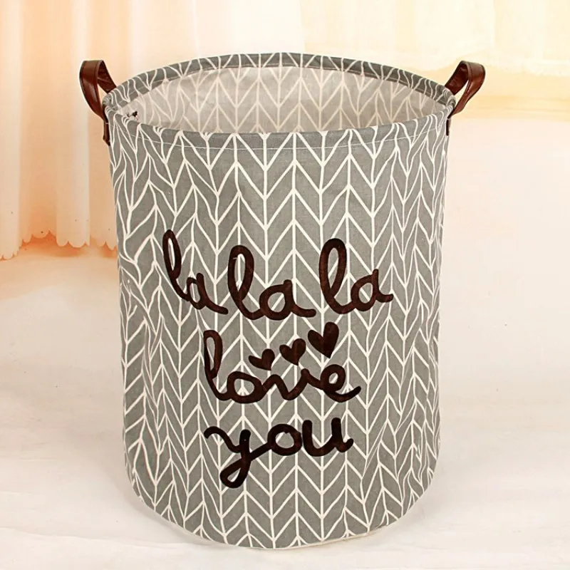 سلات تخزين سلة الغسيل القابلة للطي الأصفر السهم زوجين الكتان غسل الملابس برميل أكياس مع مقابض الاطفال اللعب تعرقل