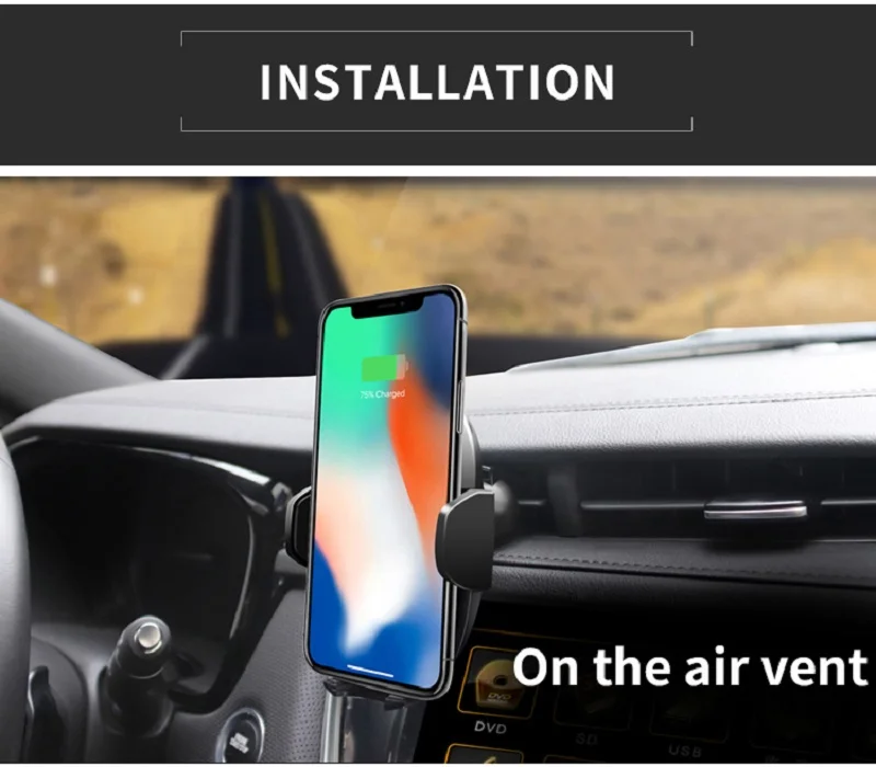 Автомобильное беспроводное зарядное устройство Держатель для samsung S10 Plus huawei P30 Pro Автоматический Инфракрасный датчик Быстрая зарядка для iPhone X XS Max XR 8