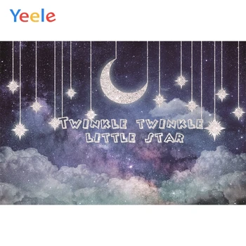 

Yeele Night Clouds Moon Little Star Twinkle Baby Room Photography Backgrounds Customized Photographic Backdrops for Photo Studio