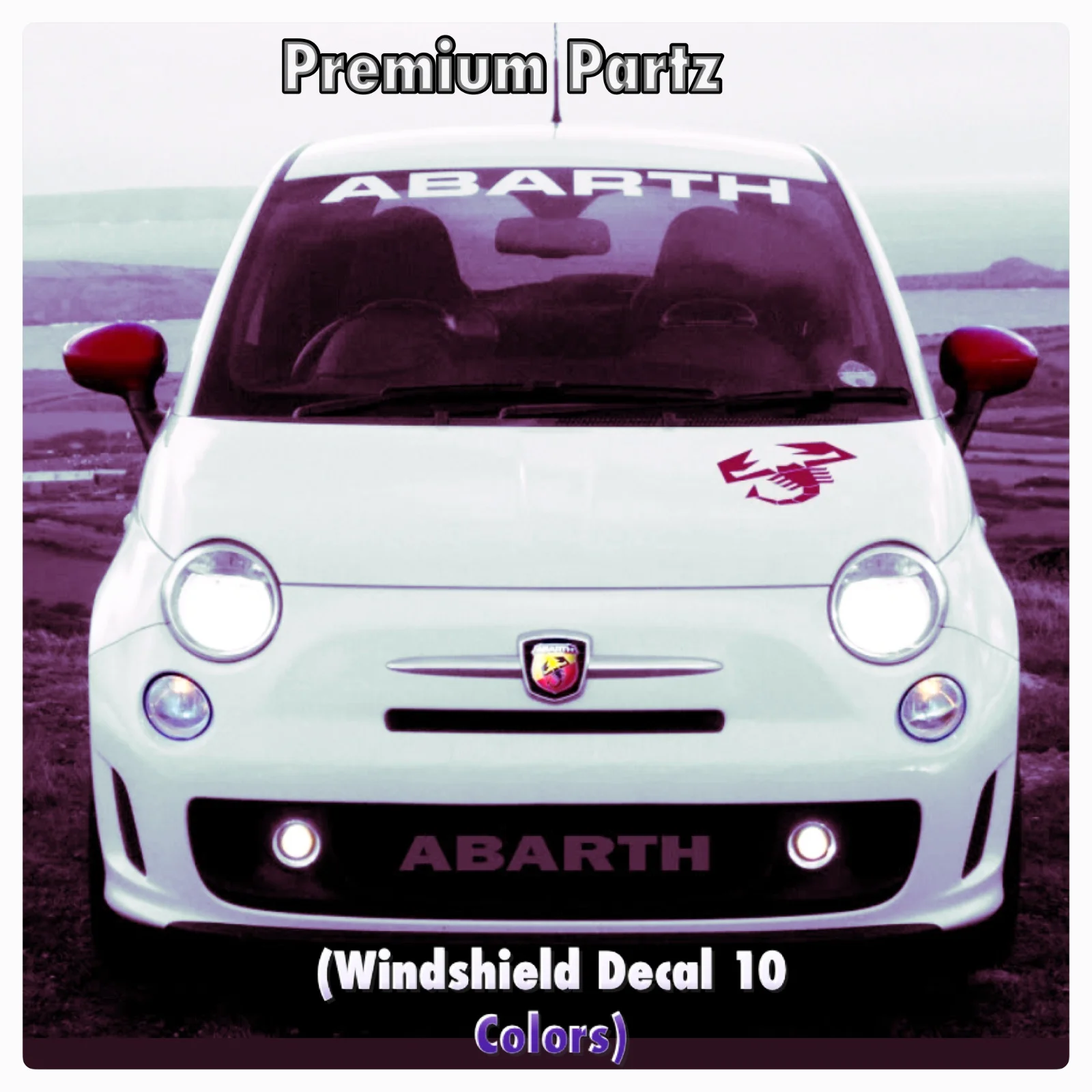 Для 1950-2017 Fiat Abarth 500 500c 500x 500L наклейка на лобовое стекло 1 шт. 10 цветов | Автомобили и