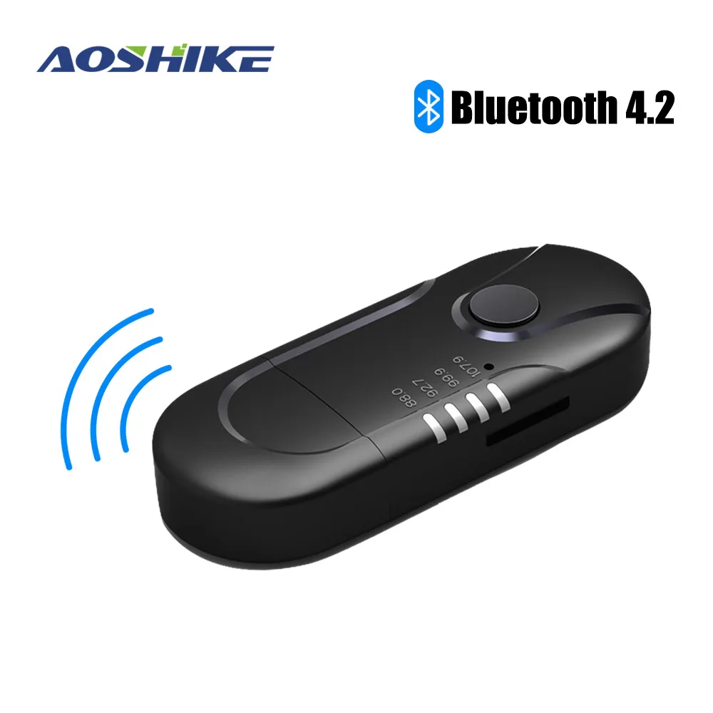 

AOSHIKE FM Transmitter Bluetooth Reciever FM Modulator Radio Hands Free Car Kit Car MP3 Audio Player with USB Car Charger TF U